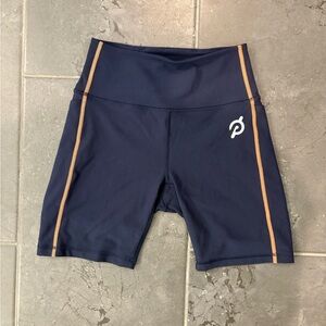 Peloton Blue and Orange Bike Shorts High-Waisted Compression
